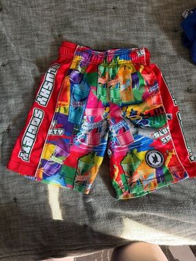 Slushy Society Kids' Red Multicolor Graphic Shorts